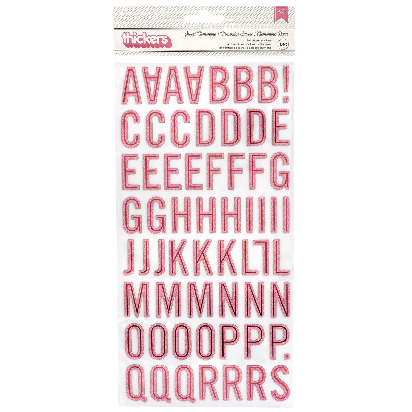 American Crafts Thickers Stickers 5.5X11 130/Pkg Sweet Clementine w/Pink Foil